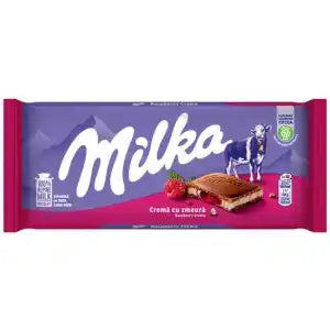 Шоколад Milka с малинов крем 100 г,
