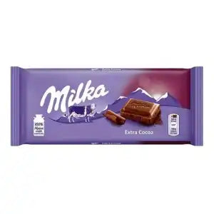 Milka Тъмен млечен шоколад с допълнително какао, 90 г, на едро Milka Тъмен млечен шоколад с допълнително какао, 90 г,